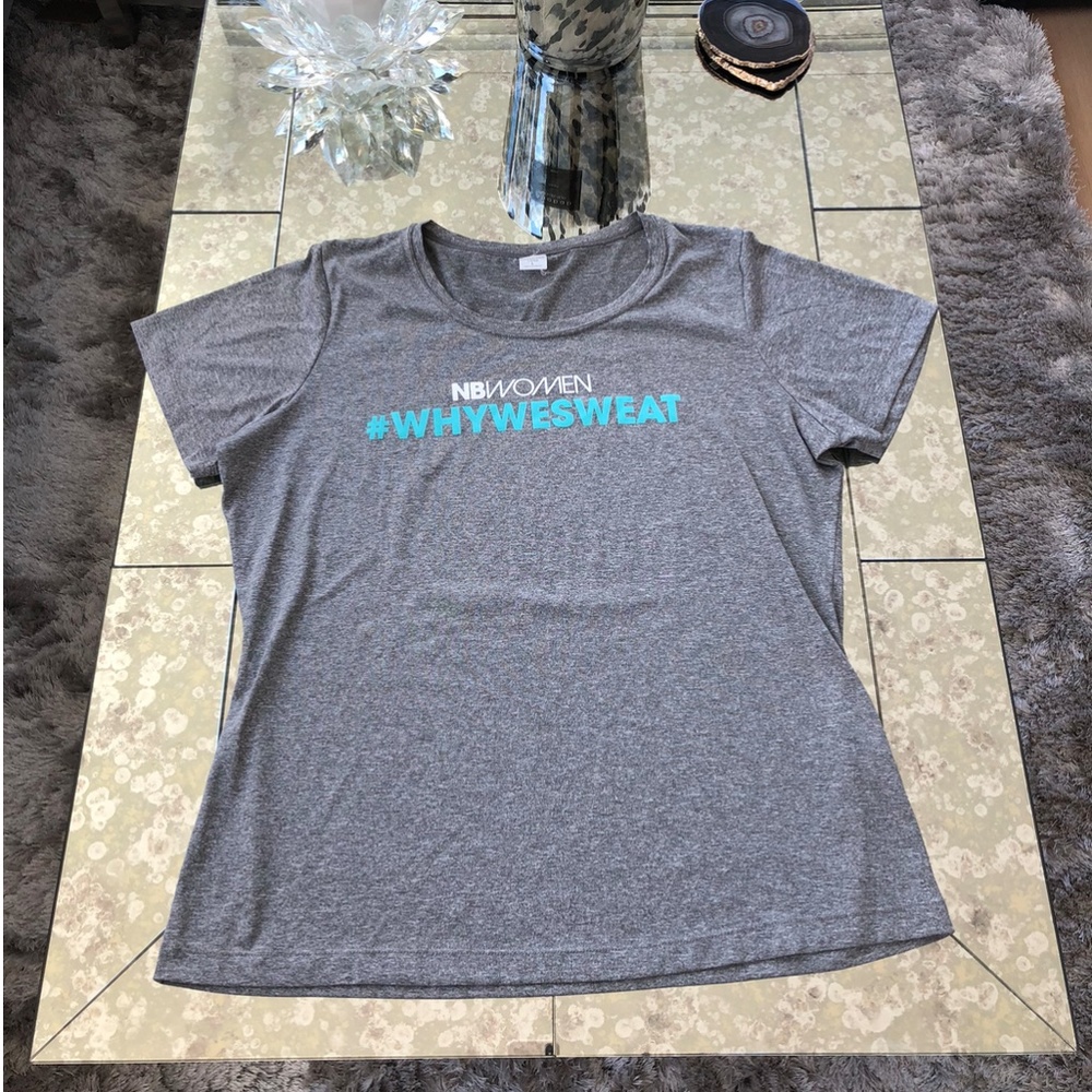 New Balance Women #WhyWeSweat T Shirt Size L